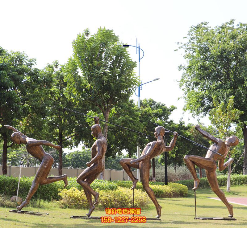 戶外公園林景觀小區(qū)學(xué)校體育廣場玻璃鋼抽象跑步運動人物雕塑擺件_989